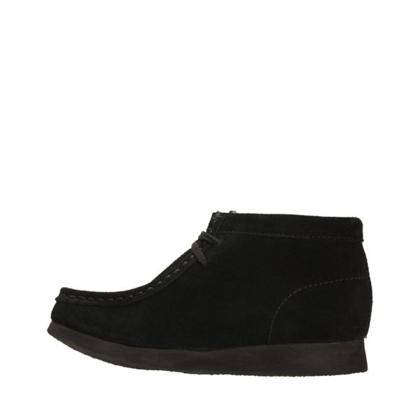 Clarks Boys Wallabee Boot Casual Shoes Black | CA-159873